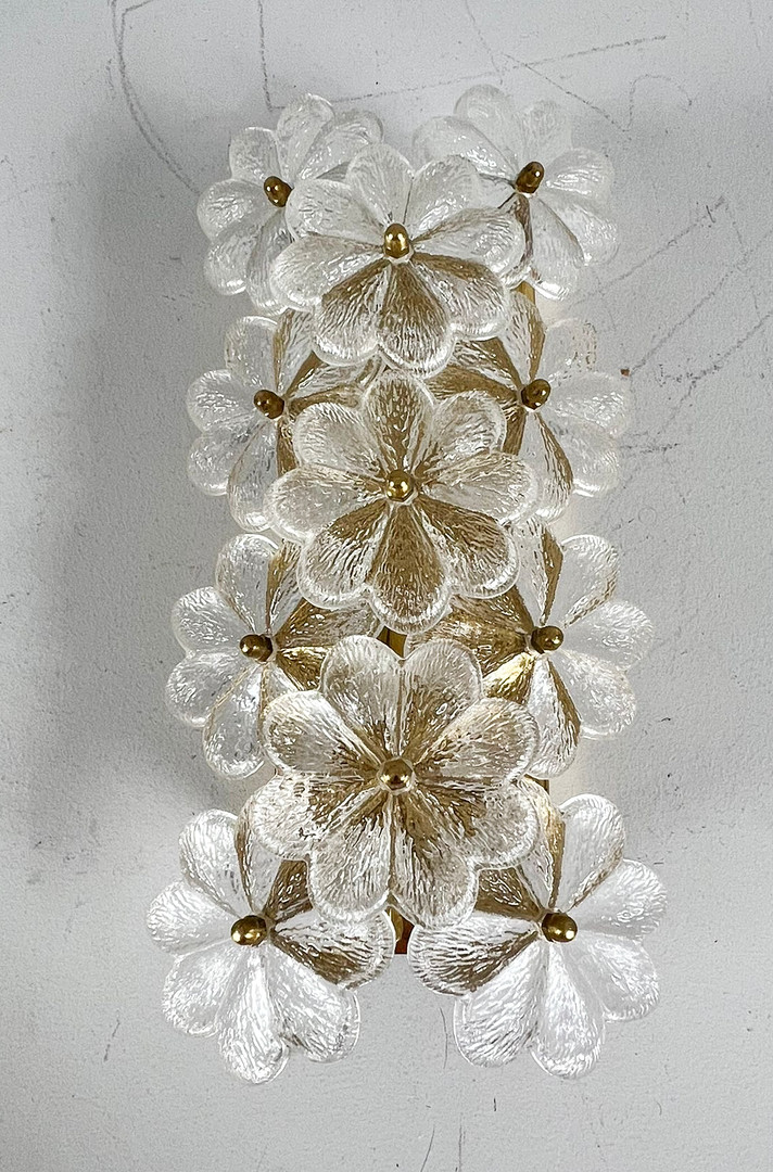 ERNST PALME. 2er Set Mid Century florale Wandlampen/Wandleuchten, 1960er Jahre.