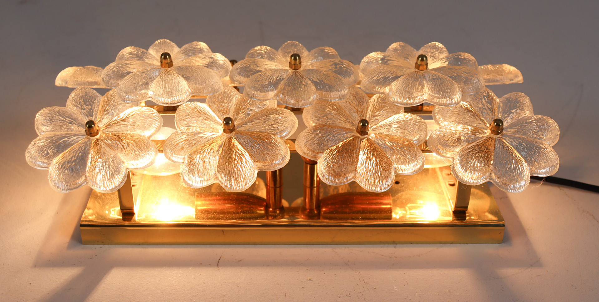 ERNST PALME. 2er Set Mid Century florale Wandlampen/Wandleuchten, 1960er Jahre.