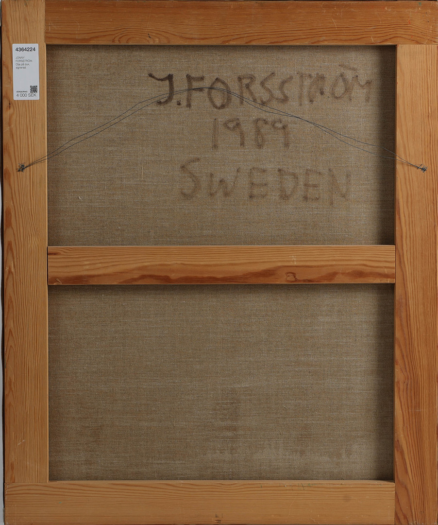 JONNY FORSSTRÖM. Olja på duk, signerad och daterad a tergo 1989.