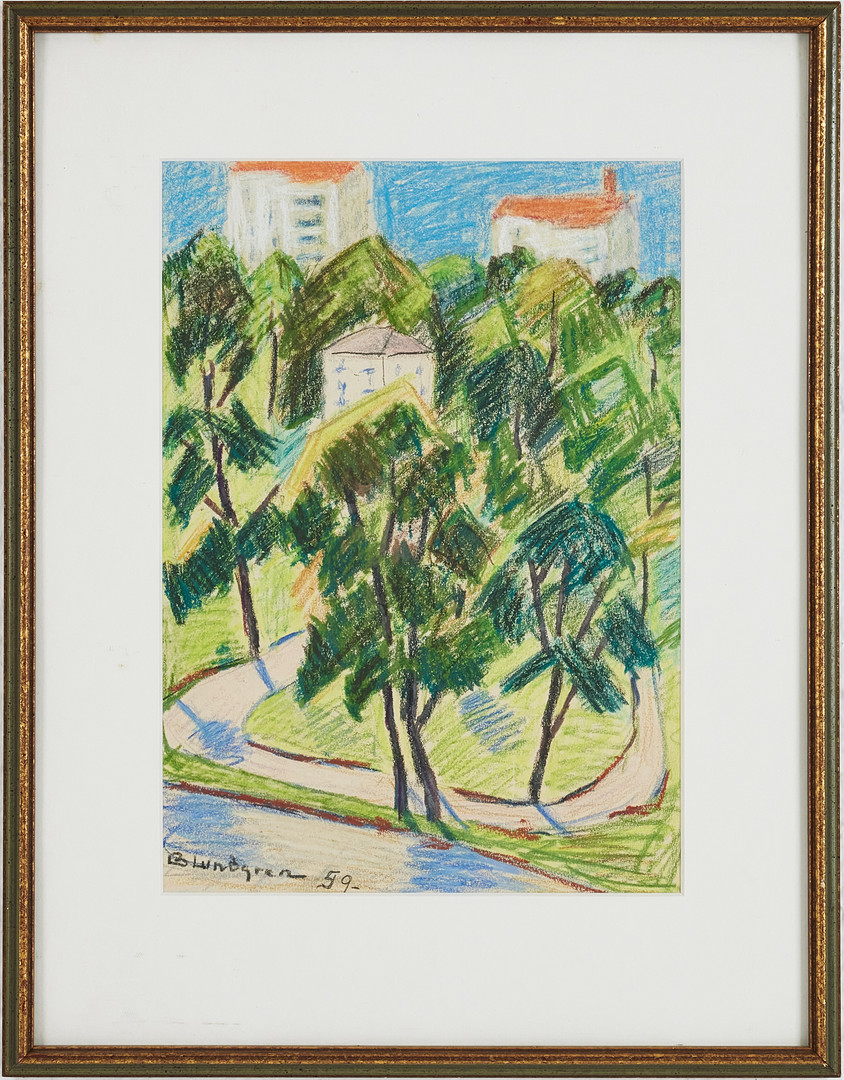 BERTIL LUNDGREN (1900-1979). Heimdal, Nynäshamn, pastellkrita på papper, signerad och daterad -59.