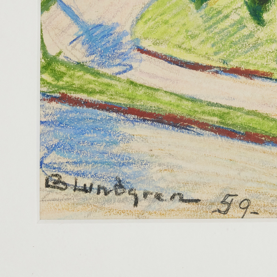 BERTIL LUNDGREN (1900-1979). Heimdal, Nynäshamn, pastellkrita på papper, signerad och daterad -59.