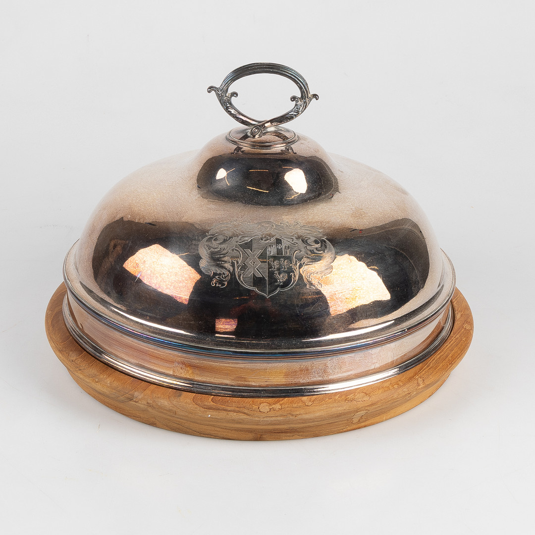 STEKHUV, nysilver med träbotten, Harrods, London, 1900-tal.