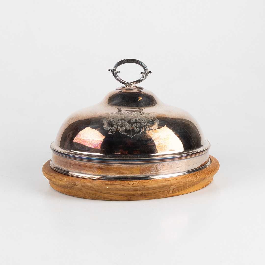 STEKHUV, nysilver med träbotten, Harrods, London, 1900-tal.