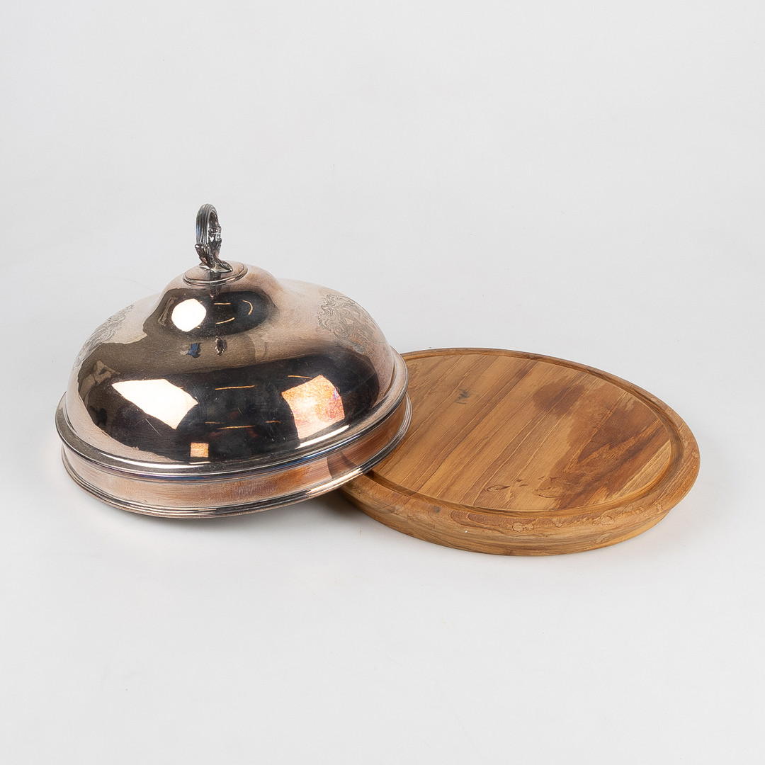 STEKHUV, nysilver med träbotten, Harrods, London, 1900-tal.