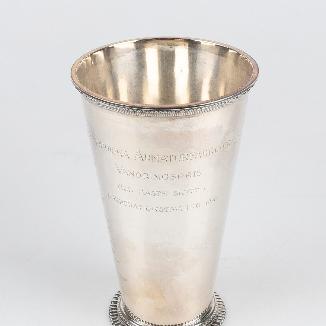 BÄGARE, silver, C G Hallberg, Stockholm, 1940.