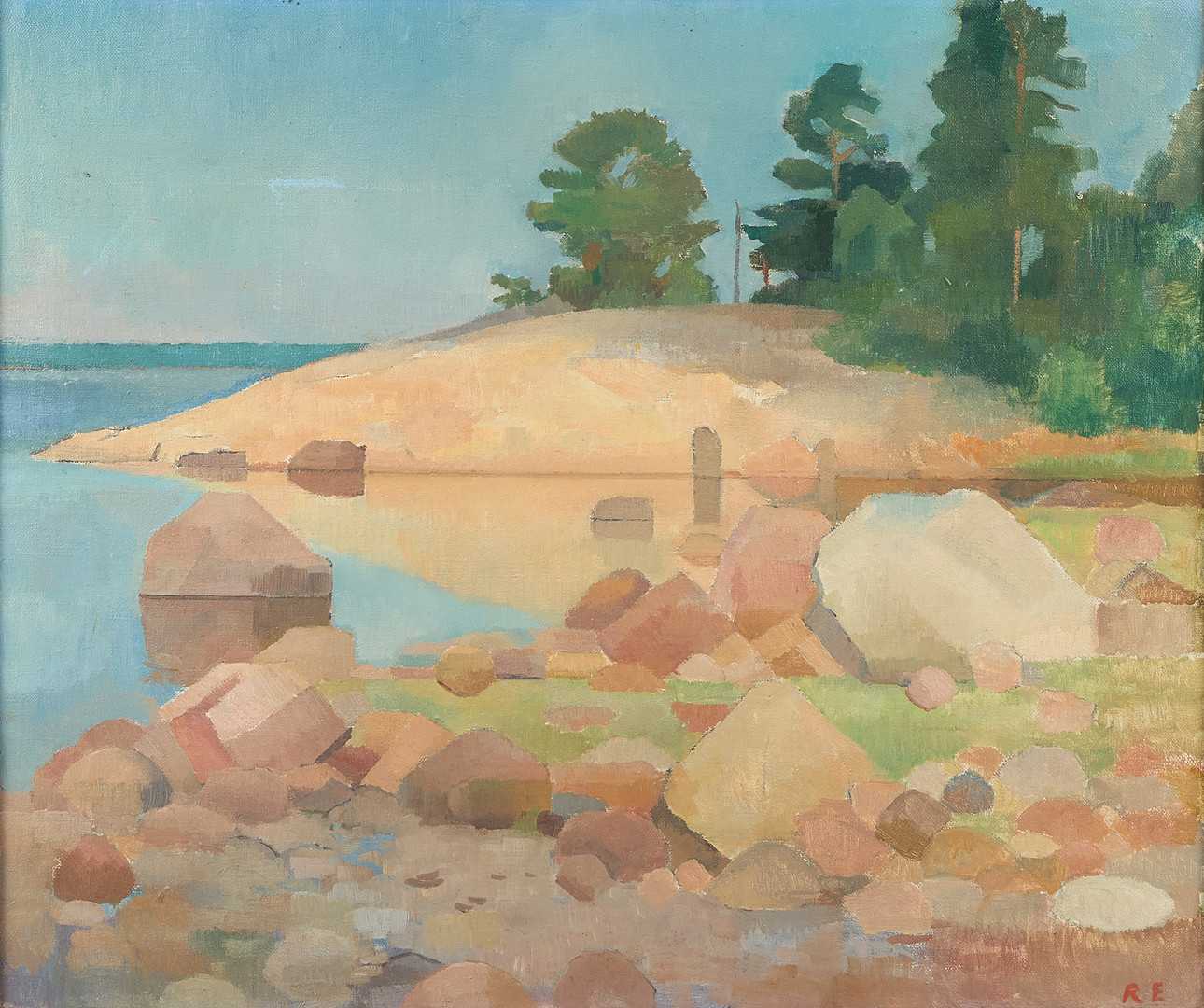 RAGNAR EKELUND. Skärgårdslandskap, signerad, olja på duk.