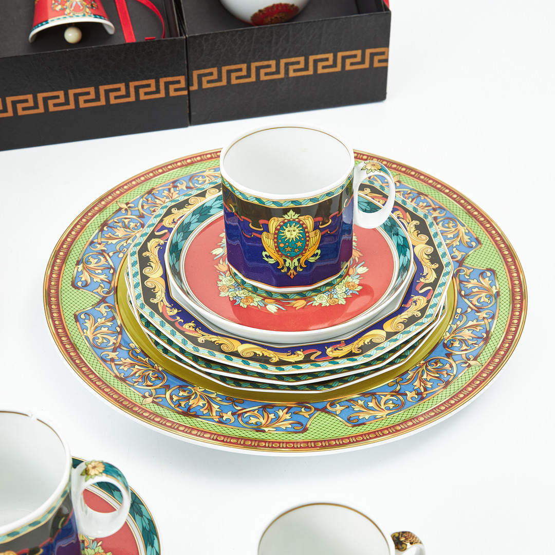 VERSACE, servisgods, 6 dlr, juldekorationer, 3 st, Rosenthal, porslin.
