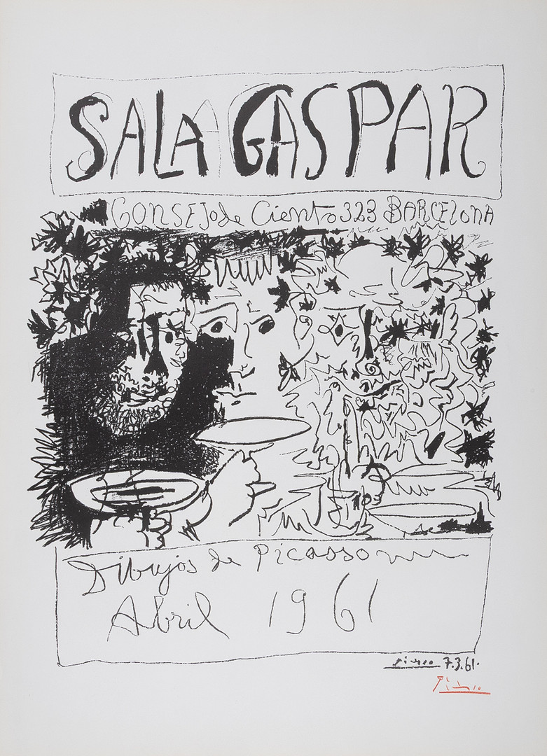 PABLO PICASSO. Efter. Sala Gaspar, litografiskt blad, oramat.