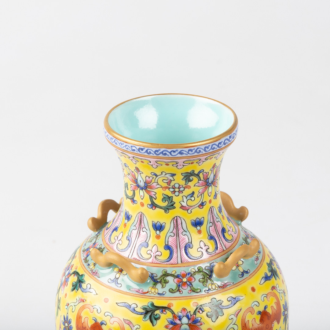 Vas, Famille rose, Qianlong, Kina.