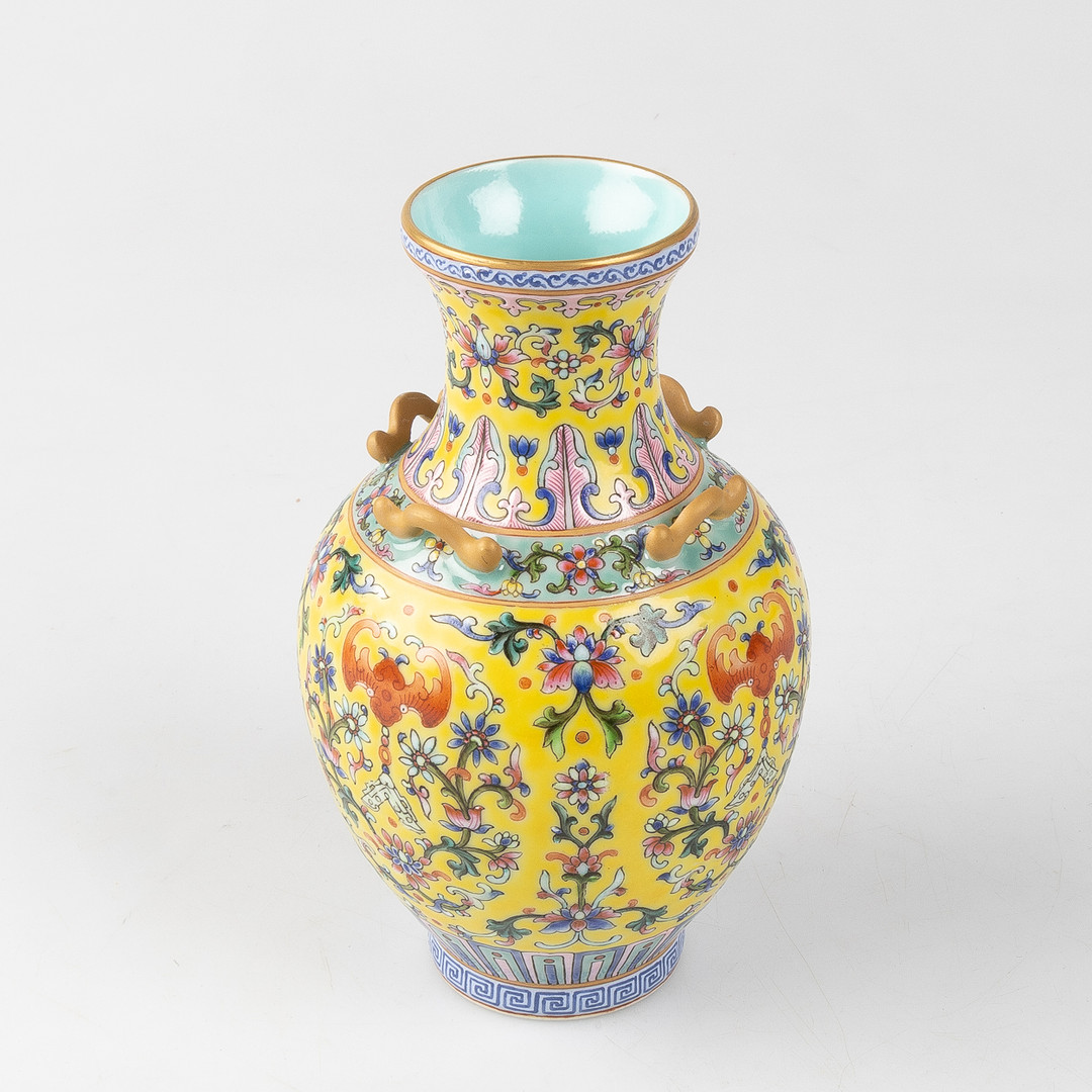 Vas, Famille rose, Qianlong, Kina.
