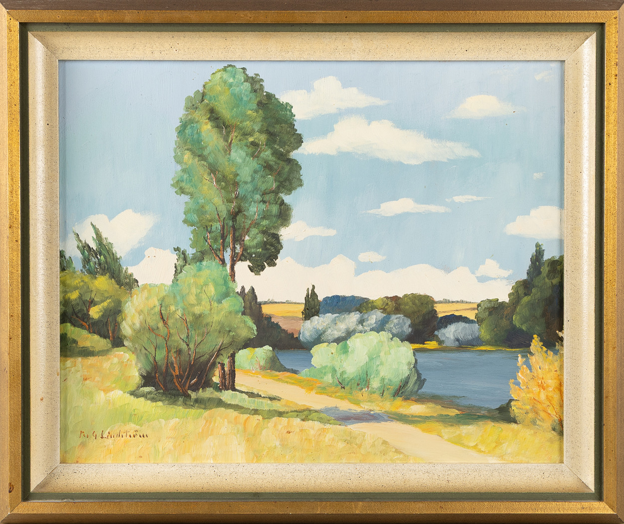 PER-GUNNAR LINDSTRÖM (1909-1986). Landskaps och kustmotiv, 2 stycken, oljor på pannå.