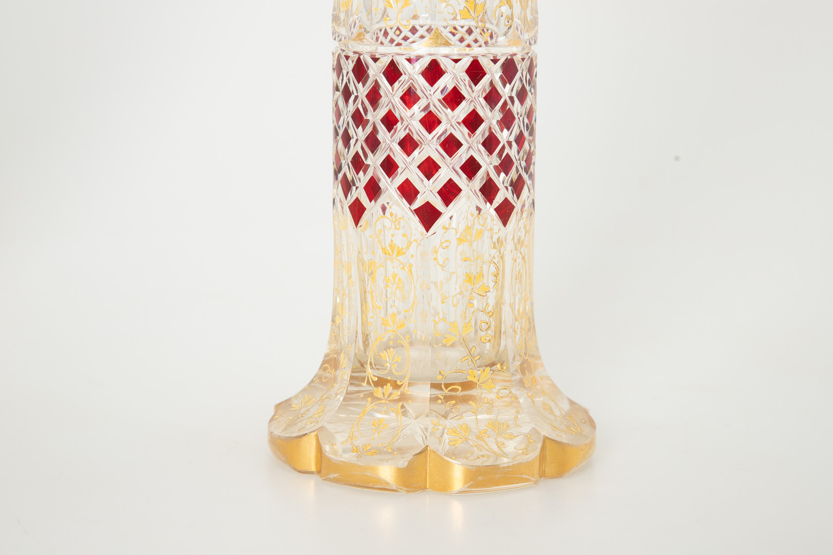 Paar Biedermeier-Stangenvasen, Böhmen, 19. Jh. (2).