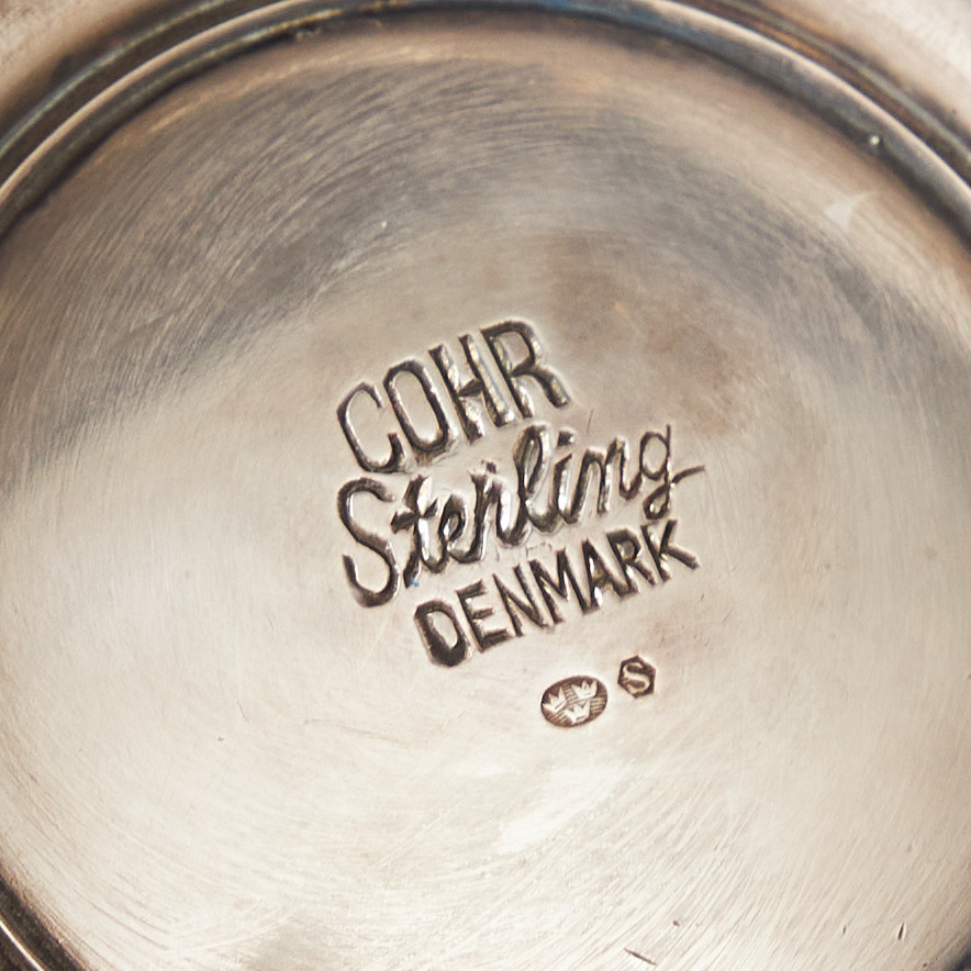 KAFFESERVIS, 3 delar, sterlingsilver, Cohr Danmark, svenska importstämplar.
