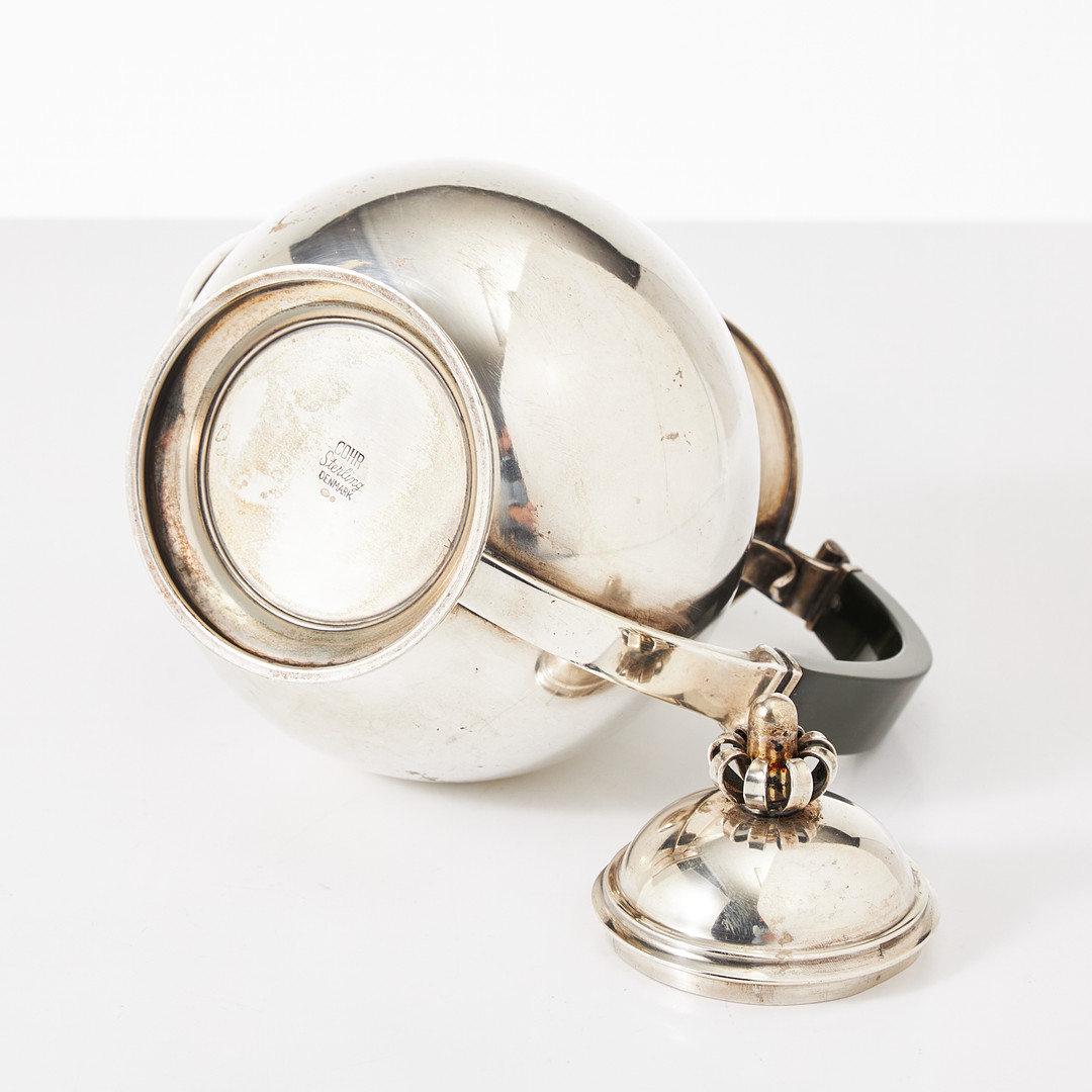 KAFFESERVIS, 3 delar, sterlingsilver, Cohr Danmark, svenska importstämplar.