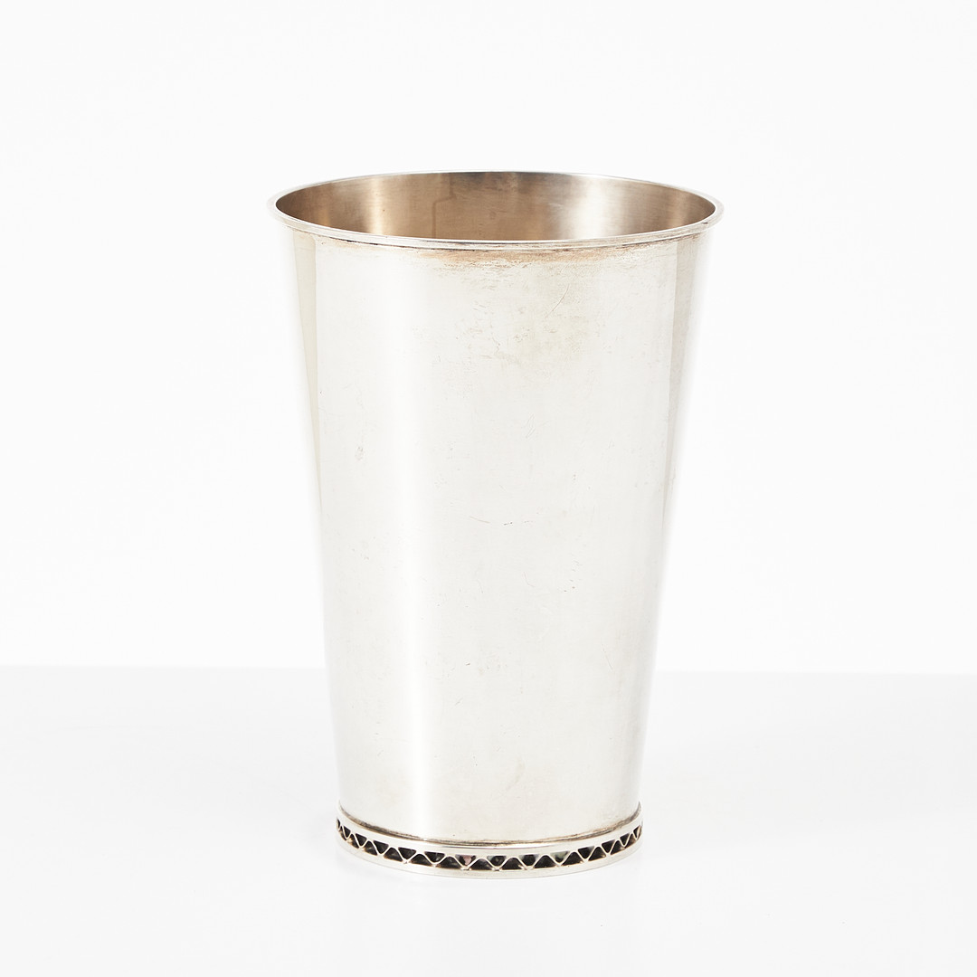 ERIK RÅSTRÖM. Bägare, silver, Stockholm 1953. Text