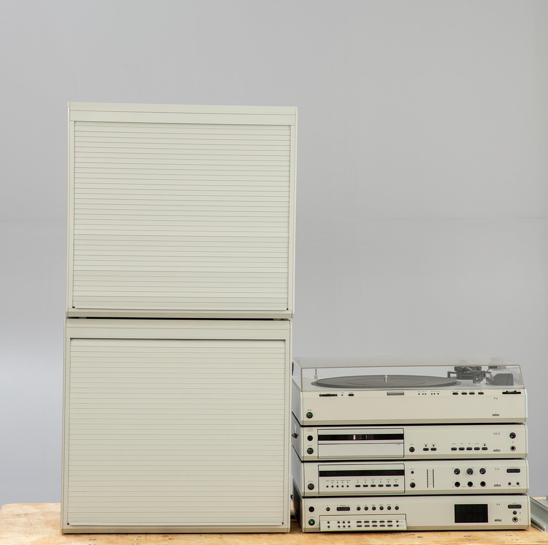 Braun, Dieter Rams, Atelier P4, CD3, R4 & C4 Stereoanlage + Zwei GS5 CD-Boxen (6).