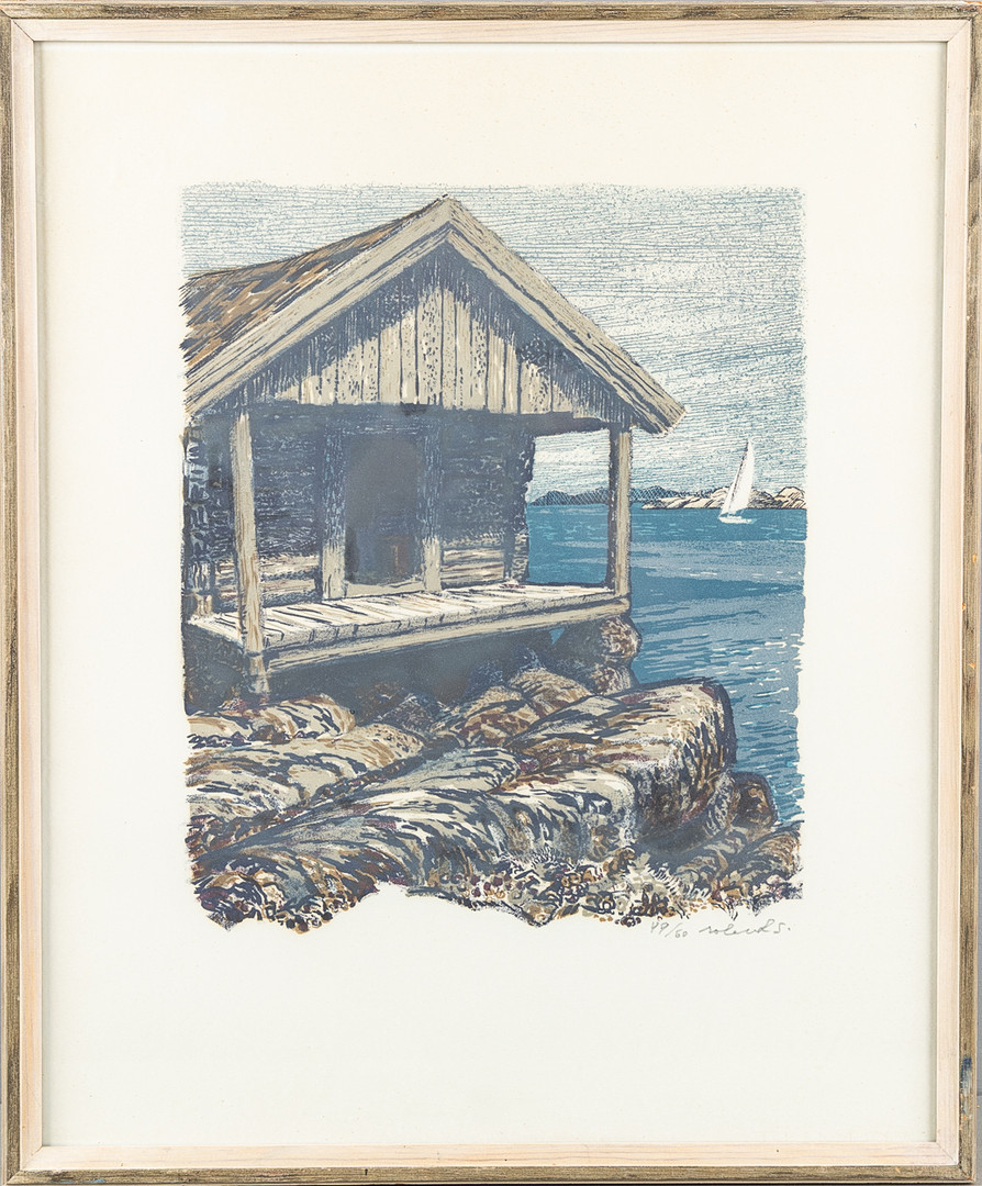 ROLAND SVENSSON. Litografi, kustbild, signerad Roland S, samt numrerad 49/50.