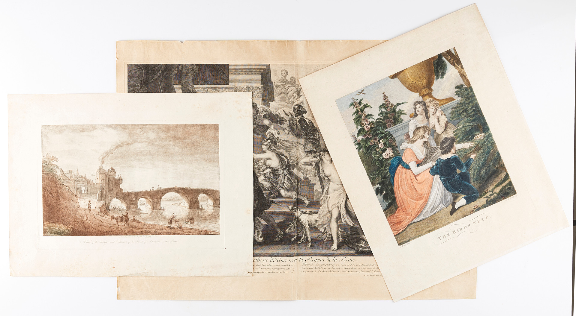 GRAVYRER I STORT FORMAT, 1700-1800-tal, 3 st.