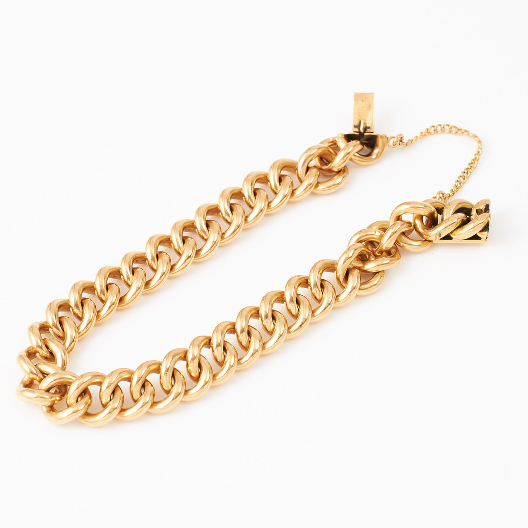 ARMBAND, 18 k guld, manglad pansarlänk, Mandahls Eftr AB, Nils-Eric Quists, Helsingborg 1940.