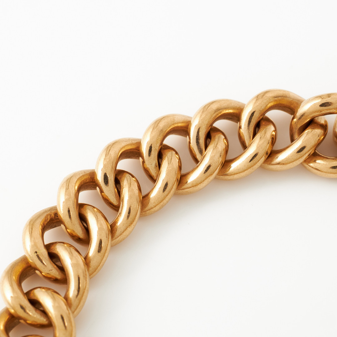 ARMBAND, 18 k guld, manglad pansarlänk, Mandahls Eftr AB, Nils-Eric Quists, Helsingborg 1940.