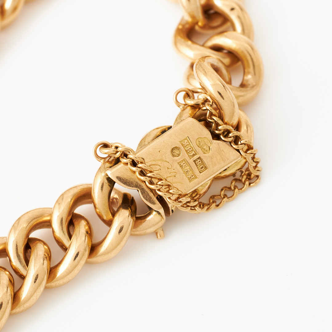 ARMBAND, 18 k guld, manglad pansarlänk, Mandahls Eftr AB, Nils-Eric Quists, Helsingborg 1940.