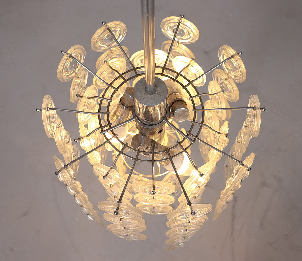 GAETANO SCIOLARI. Mid Century Deckenlampe/Muranoglas, Italien, 1960er Jahre.