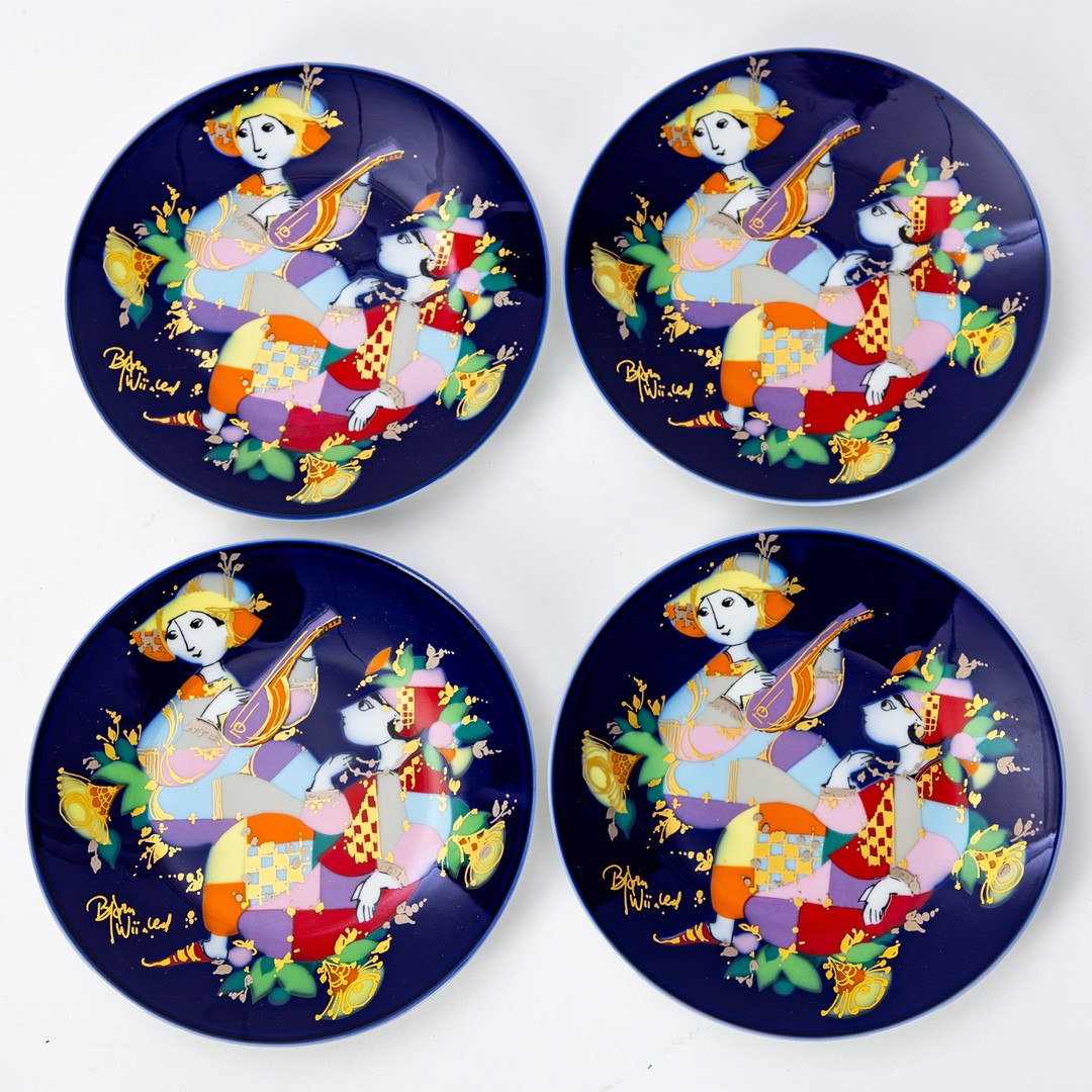 BJÖRN WIINBLAD. Vier Mokka Gedecke ´1001 Nacht `, Rosenthal (12).