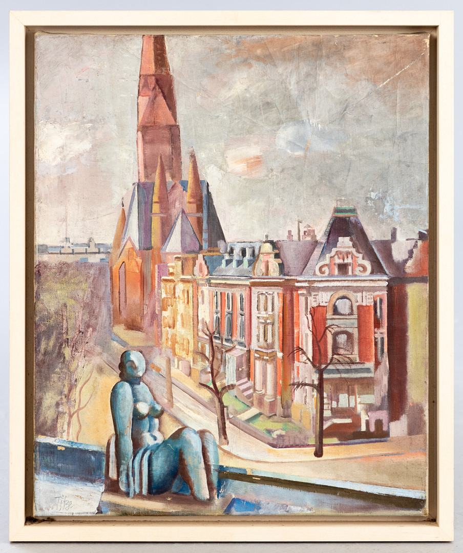 WILLI TITZE (1890-1979). Strassenszene aus Hamburg.