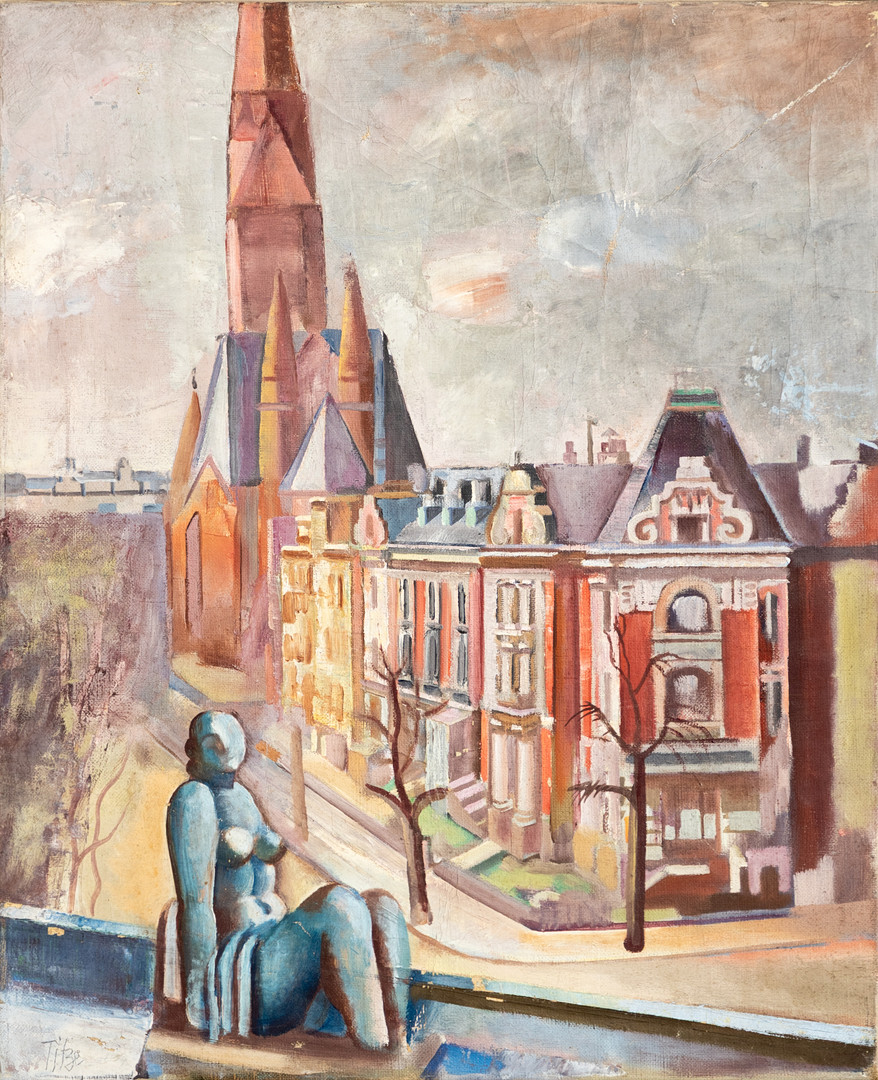 WILLI TITZE (1890-1979). Strassenszene aus Hamburg.