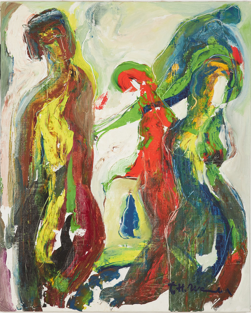 HELMUT MANTEL. figurkomposition, olja på duk.