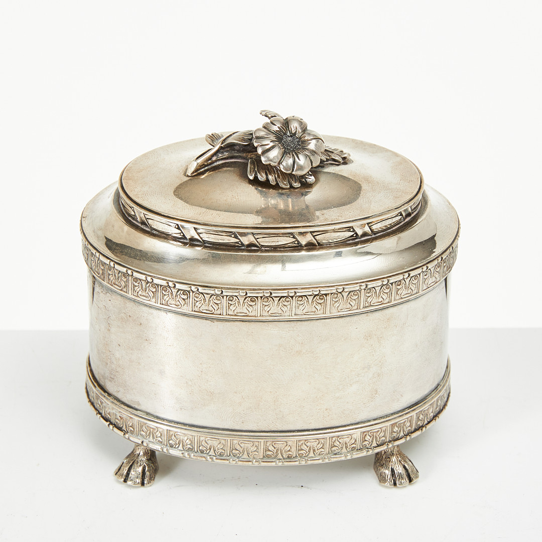 ERIK FLEMING. Sockerskål med lock, sterlingsilver, Borgila, Stockholm 1946.