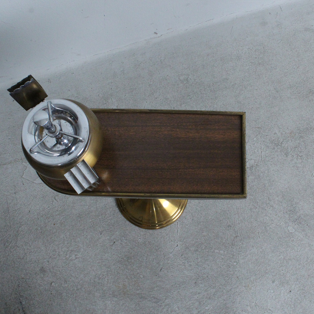 Art Deco Rauchertisch, Messing,Holz.