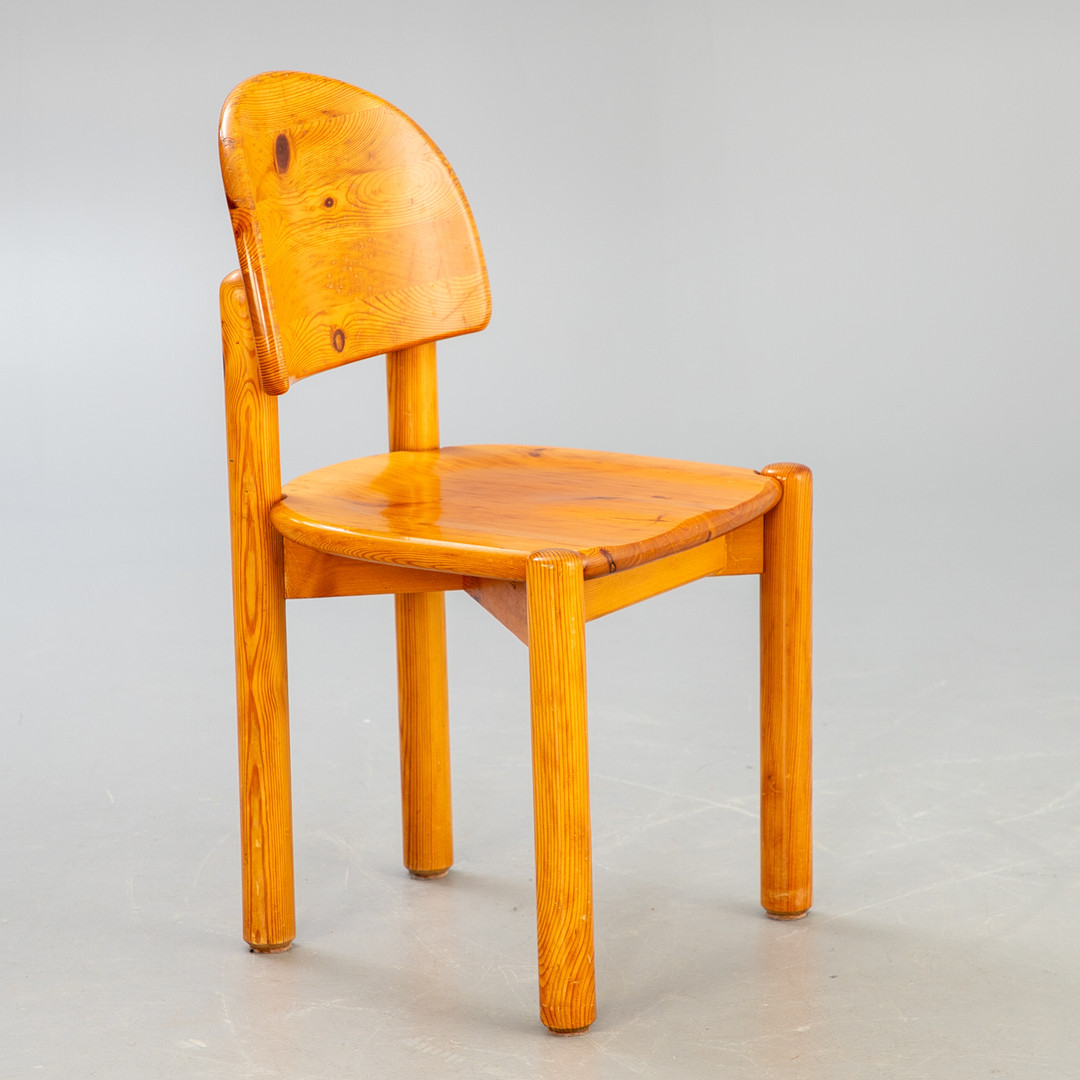 Essgruppe im Stil von Rainer Daumiller, Nadelholz, Dänemark, 1970er Jahre (5).