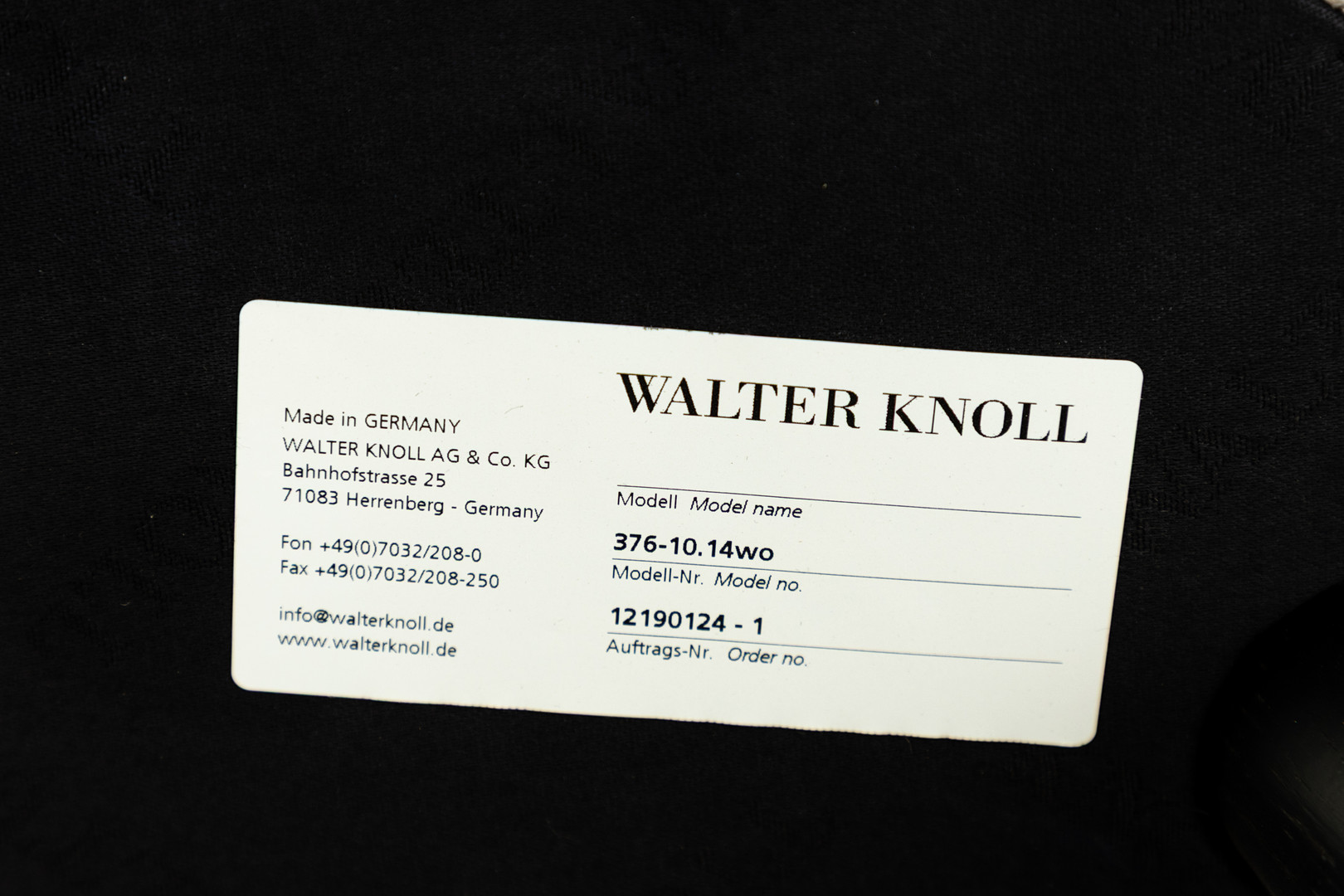 Walter Knoll. Sessel '376-10 14Wo', zeitgenössisch.