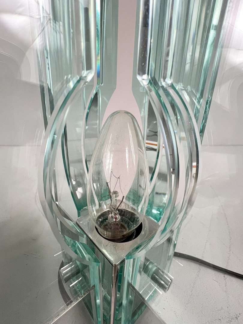 GIORGIO REGGIORI. 2er Set Tischlampen/Glasobjekte von Giorgio Reggiori für Gallotti & Radice, 1960er Jahre, Italien.