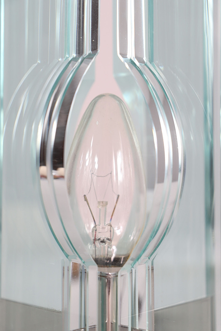 GIORGIO REGGIORI. 2er Set Tischlampen/Glasobjekte von Giorgio Reggiori für Gallotti & Radice, 1960er Jahre, Italien.