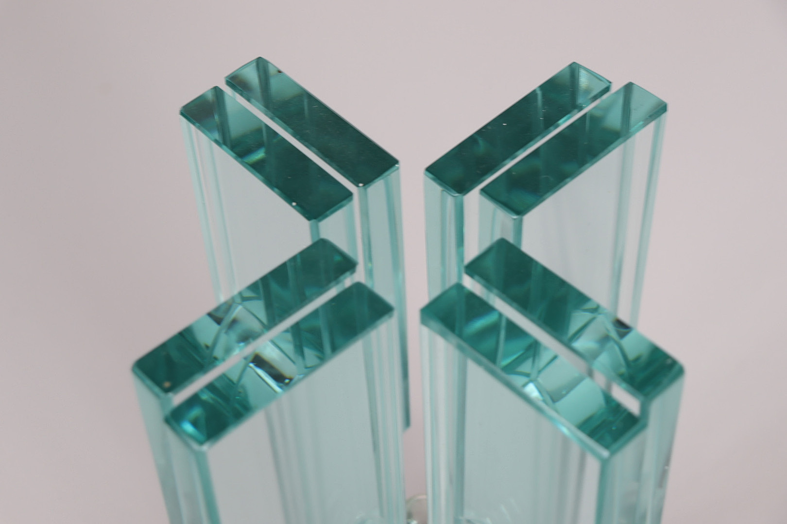 GIORGIO REGGIORI. 2er Set Tischlampen/Glasobjekte von Giorgio Reggiori für Gallotti & Radice, 1960er Jahre, Italien.