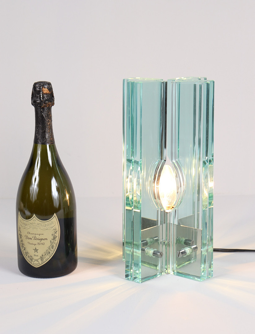 GIORGIO REGGIORI. 2er Set Tischlampen/Glasobjekte von Giorgio Reggiori für Gallotti & Radice, 1960er Jahre, Italien.