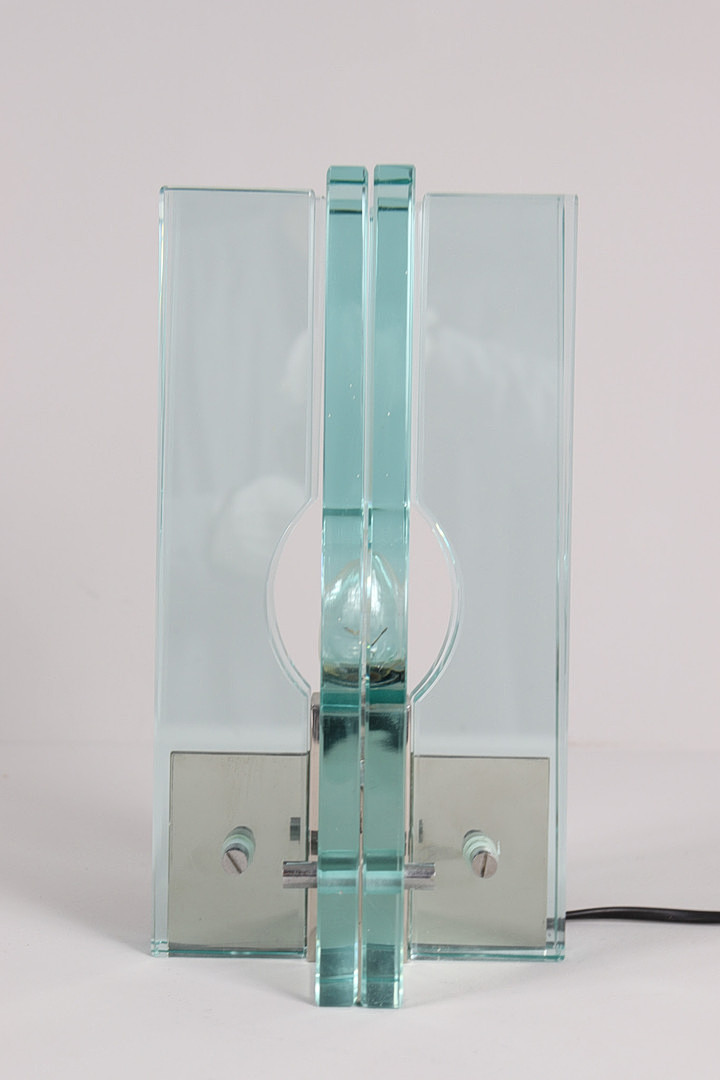 GIORGIO REGGIORI. 2er Set Tischlampen/Glasobjekte von Giorgio Reggiori für Gallotti & Radice, 1960er Jahre, Italien.