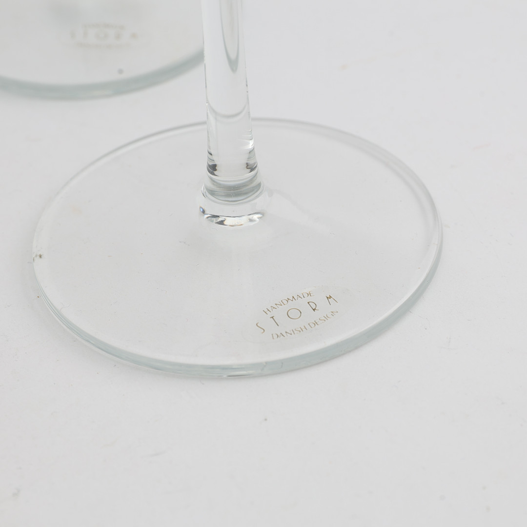 CHAMPAGNEGLAS, 6 st märkta Storm, handgjorda, dansk design.