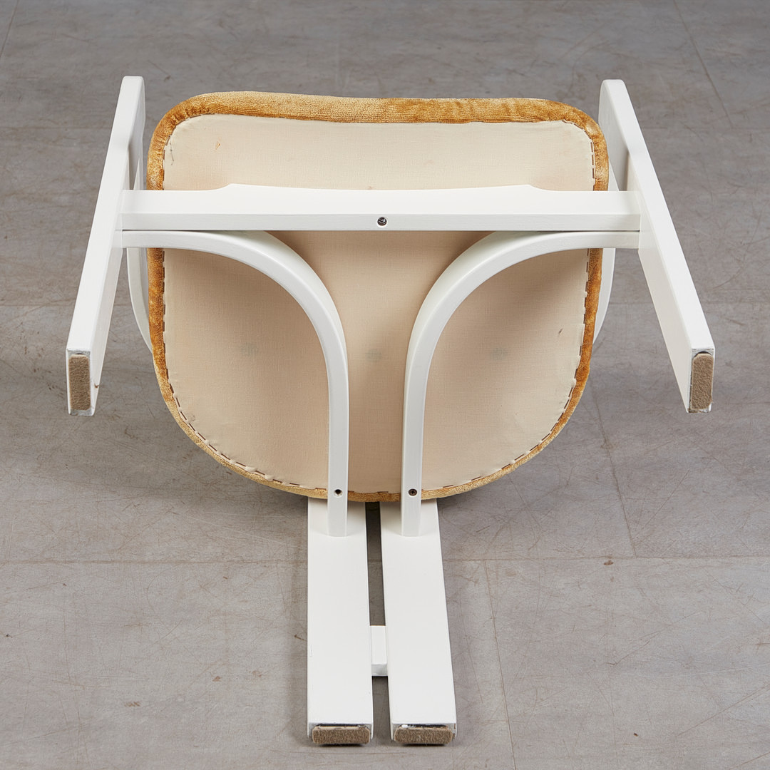 AUGUSTO SAVINI. Sechs Stühle / Esszimmerstühle, wie Modell 'Pamplona', Holz, Velours (6).