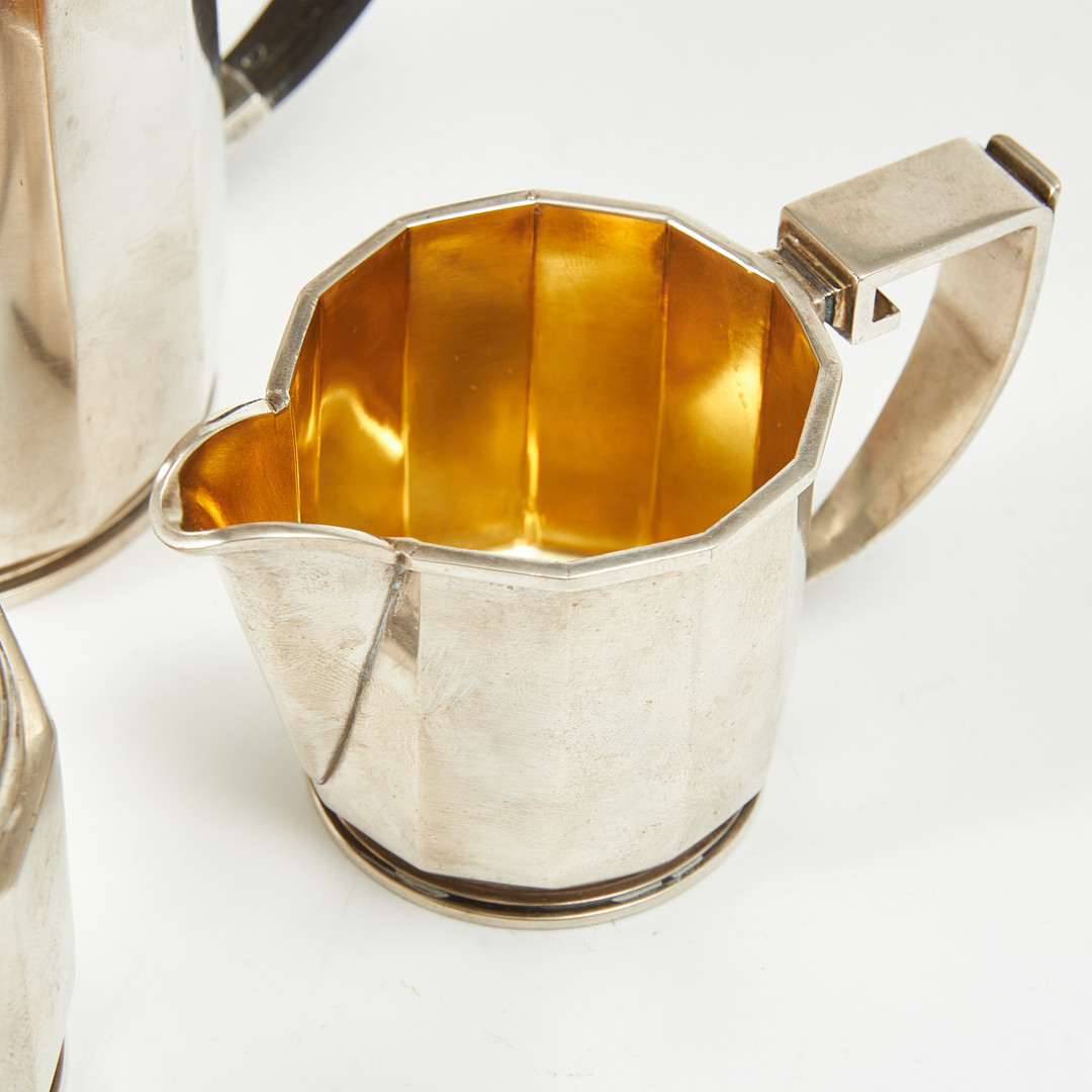 ERIK FLEMING. Kaffeservis, 3 delar, sterlingsilver, Atelier Borgila, Stockholm 1936.