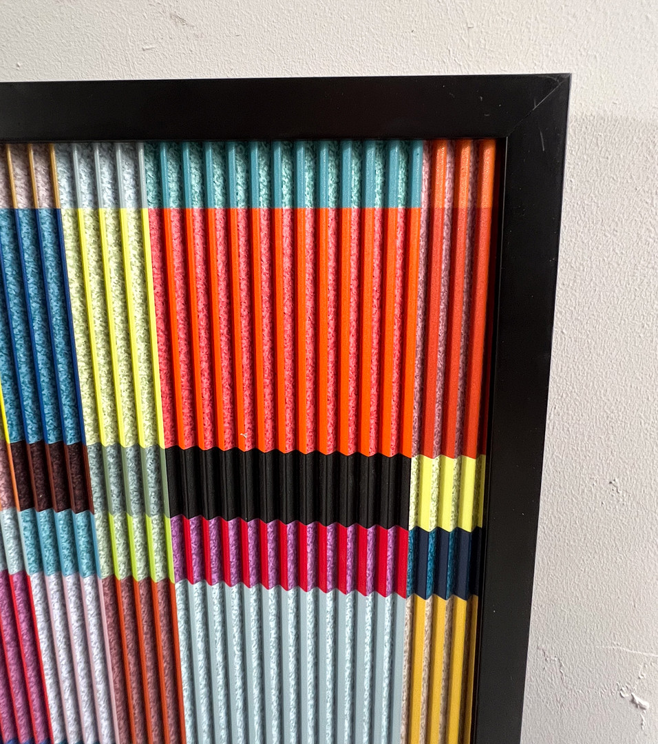 Lena László für Studio Exactly, Lenticular/3d Relief auf Aluminiumplatte mit Lamination, '210 geometric forms', limitiert.