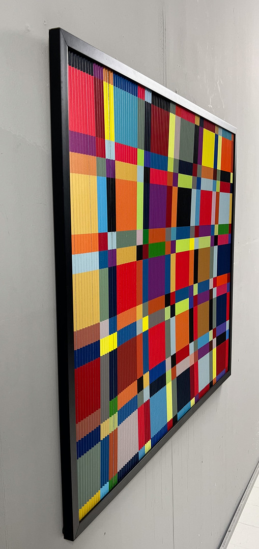 Lena László für Studio Exactly, Lenticular/3d Relief auf Aluminiumplatte mit Lamination, '210 geometric forms', limitiert.