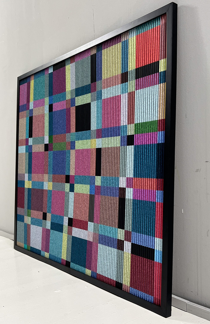 Lena László für Studio Exactly, Lenticular/3d Relief auf Aluminiumplatte mit Lamination, '210 geometric forms', limitiert.