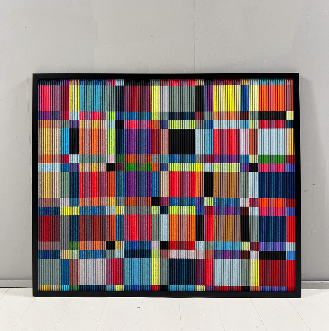 Lena László für Studio Exactly, Lenticular/3d Relief auf Aluminiumplatte mit Lamination, '210 geometric forms', limitiert.
