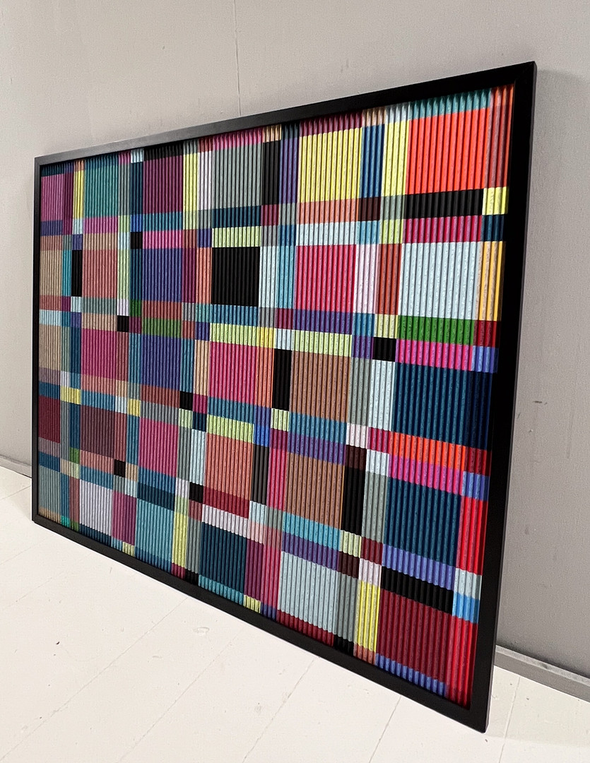 Lena László für Studio Exactly, Lenticular/3d Relief auf Aluminiumplatte mit Lamination, '210 geometric forms', limitiert.