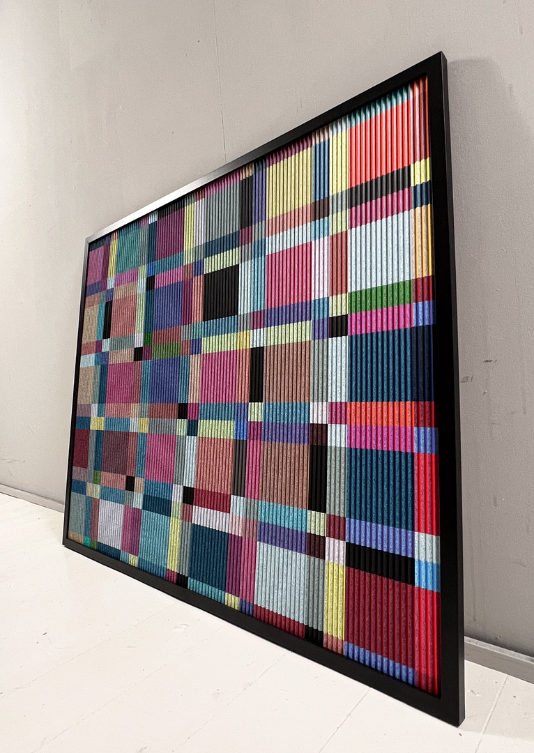 Lena László für Studio Exactly, Lenticular/3d Relief auf Aluminiumplatte mit Lamination, '210 geometric forms', limitiert.