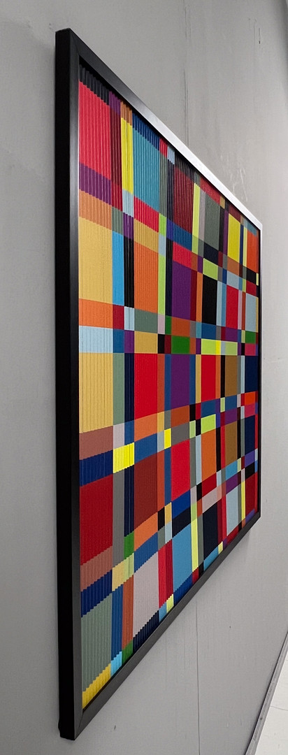 Lena László für Studio Exactly, Lenticular/3d Relief auf Aluminiumplatte mit Lamination, '210 geometric forms', limitiert.