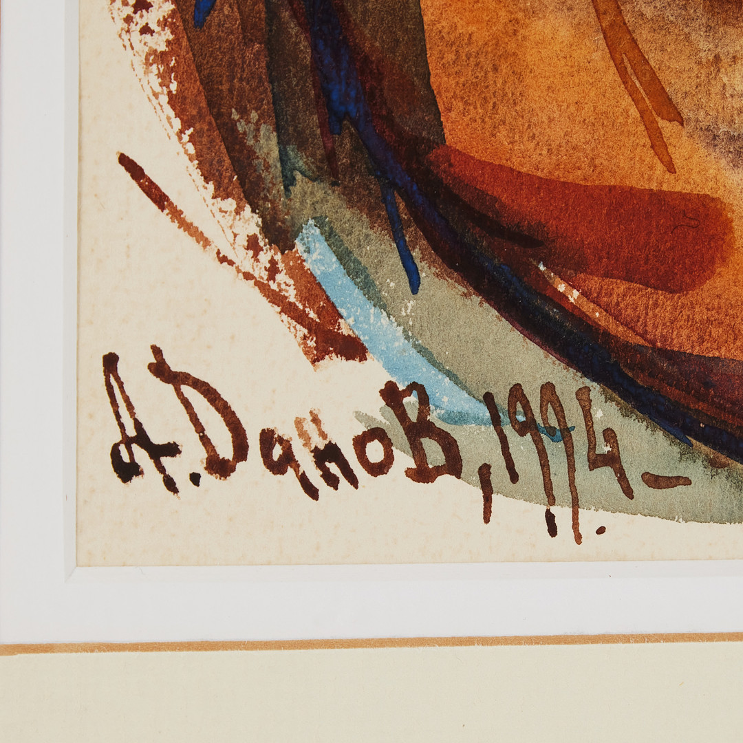 ALEXANDER DANOV (FÖDD 1941). motiv av kvinnorygg, akvarell på papper, signerad och daterad 1994.